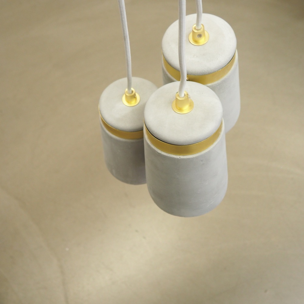 Beton-Pendelleuchte Norell grau gold Scandi-Style Hängelampe Lampe