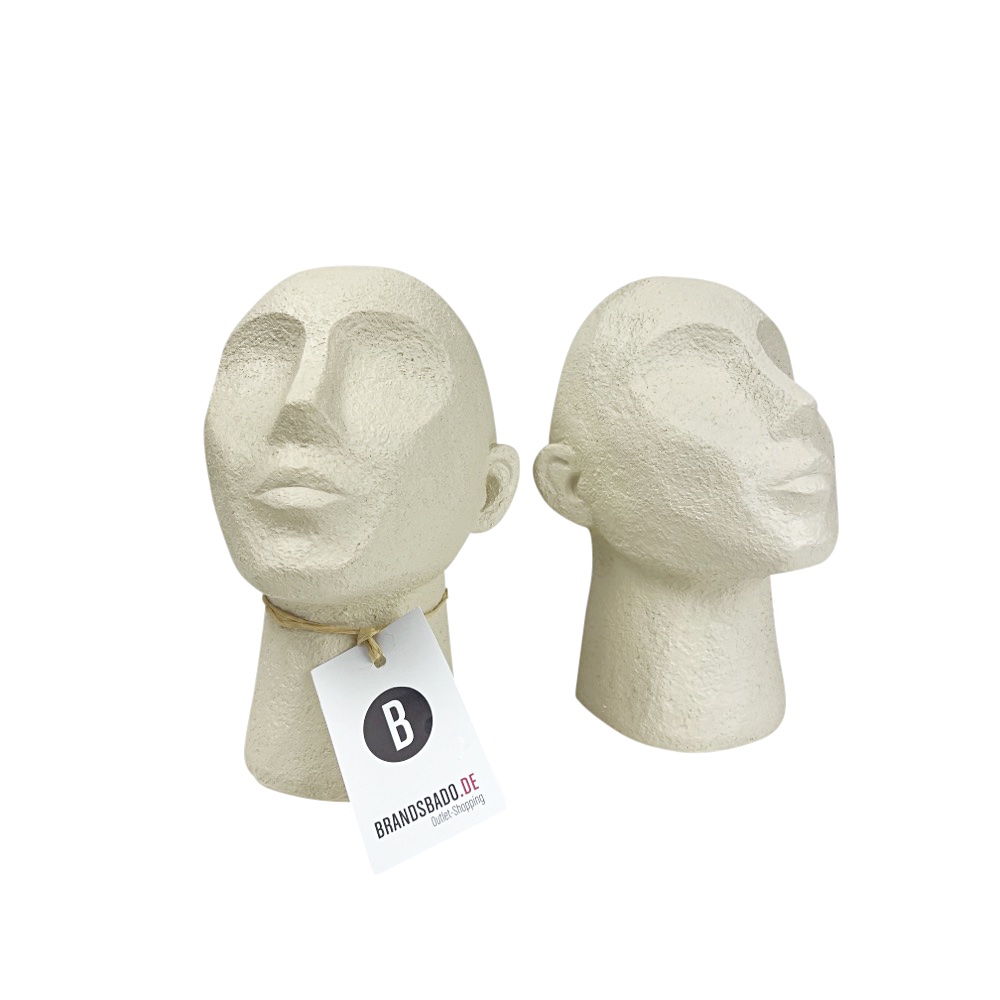 Buchstützen-Set Head 2-tlg. Kopf Gesicht Weiß Form Deko