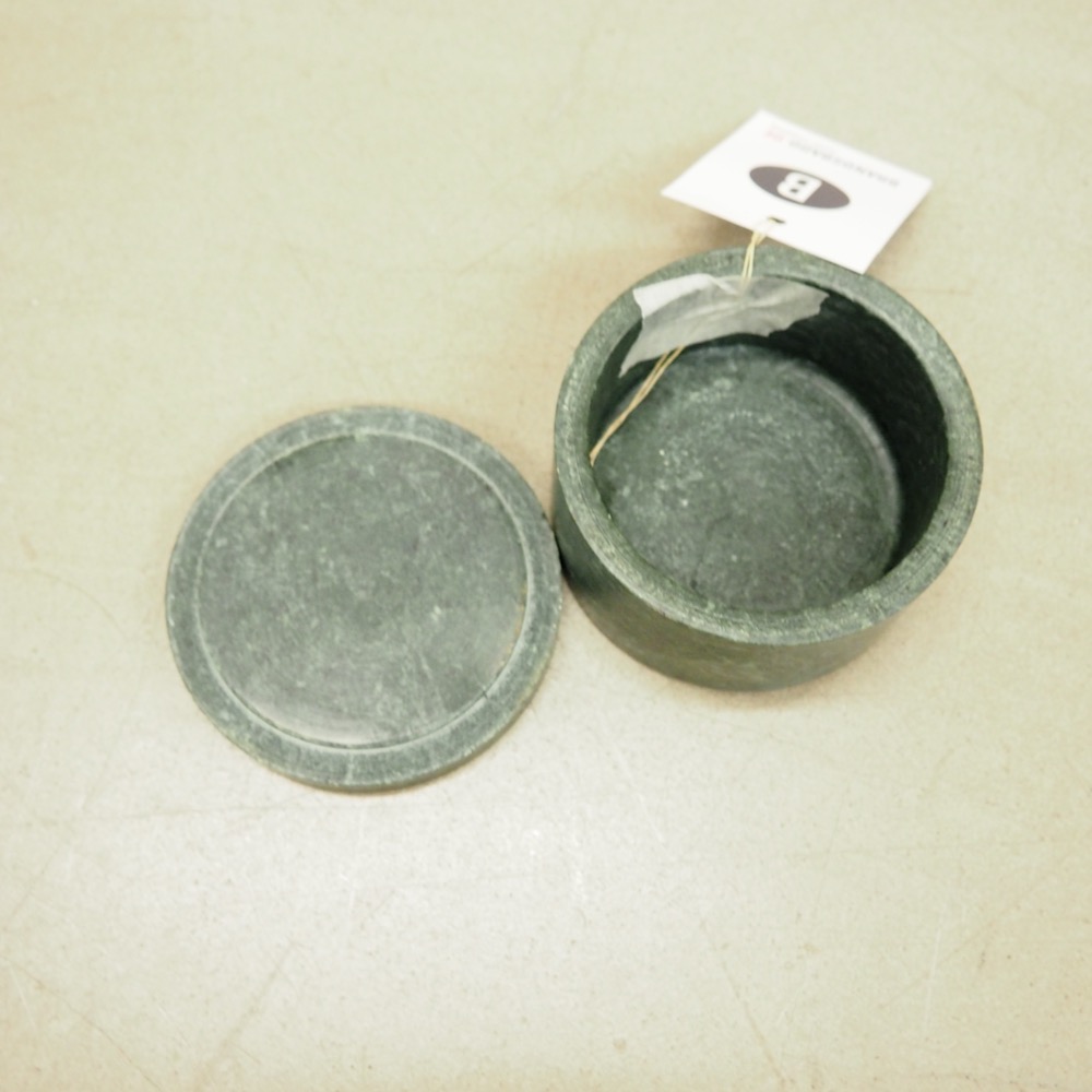 Deko-Dose Marmor Grün 10x6cm rund Deckel Steindose Aufbewahrung