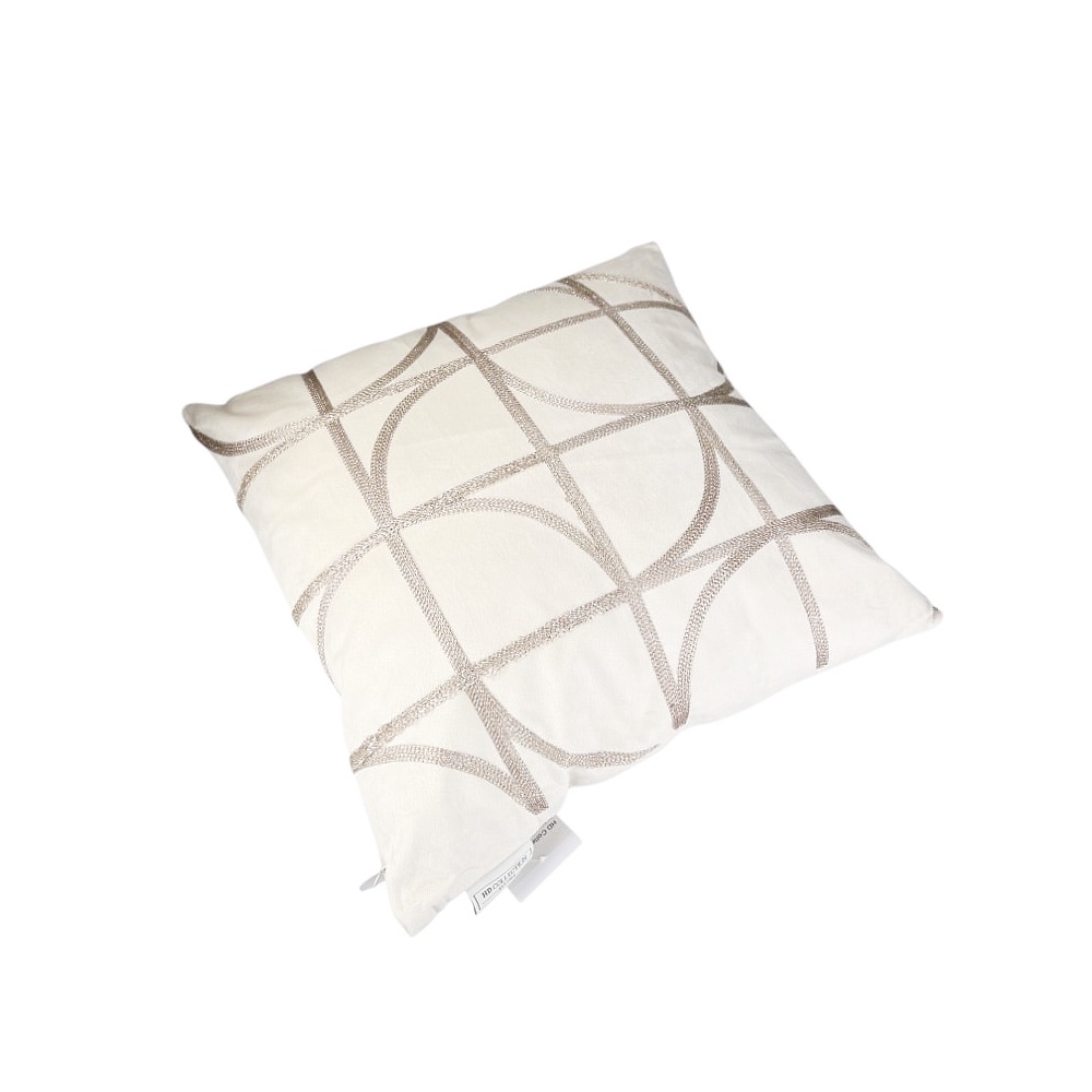 Besticktes Samt-Kissen Geometric Inlett Polyestersamt