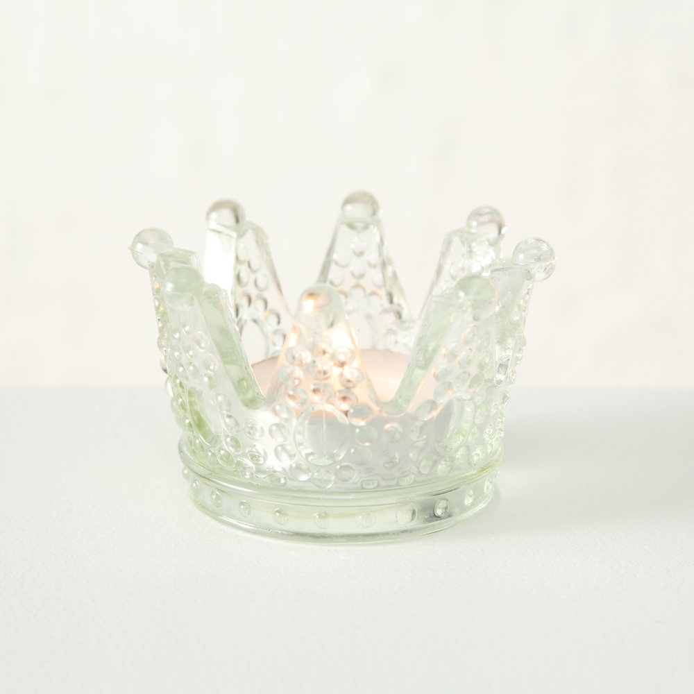 3x Teelichthalter Crown Kronen  3-tlg. Farbmix H 5 cm, B 8 cm Krone