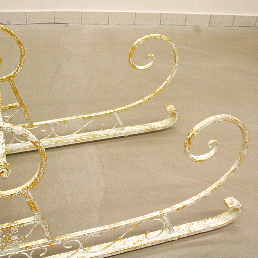 Deko-Schlitten Skadi Metall Weißgold