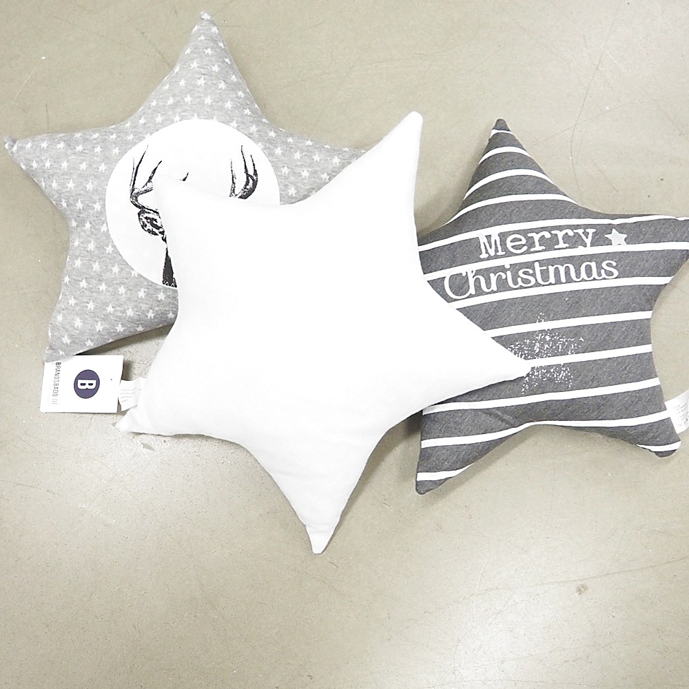 Deko-Kissen-Set 3-tlg. Grey Stars Gefüllt ca. D40cm