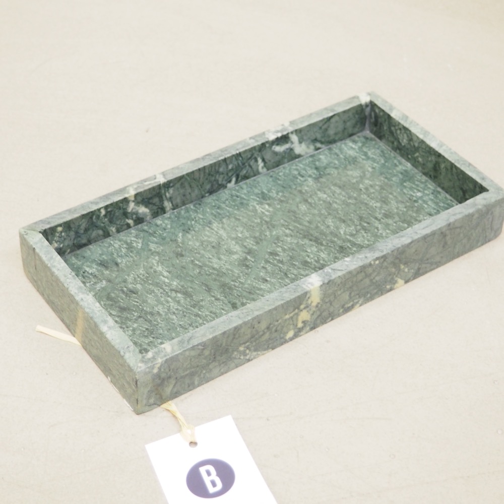 Deko-Marmor-Tablett Mera grün-marmoriert Deko-Objekt  B 30 x T 15 cm
