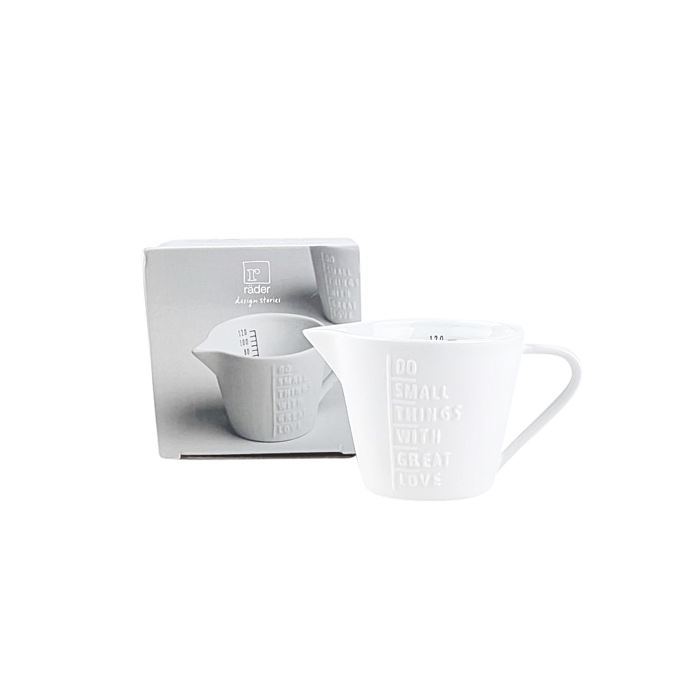 Porzellan-Messbecher Small Things Prägung Ø 9 x H 7 cm Weiß