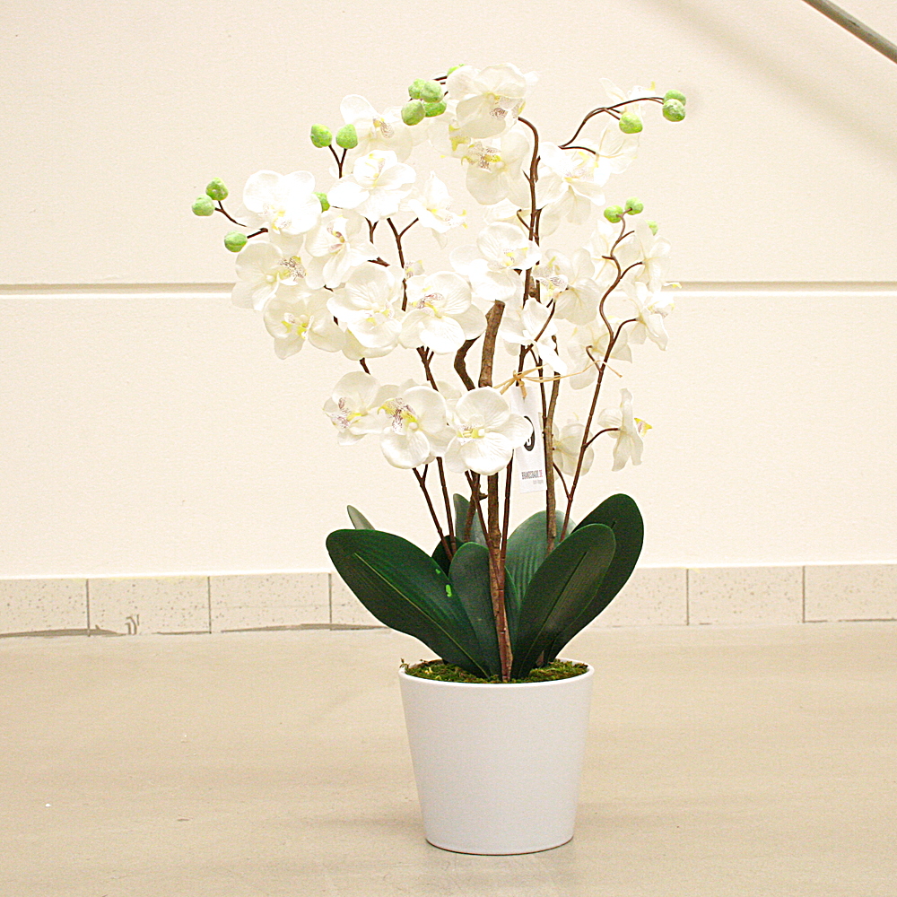 Kunstpflanze Orchideentopf Elegante Orchidee Pflanze H54 cm