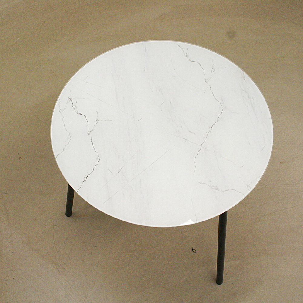 Beistelltisch Marmor-Optik weiß H50cm Ø50cm