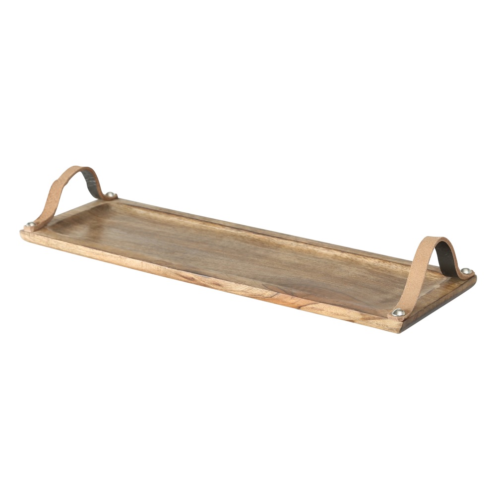 Deko-Tablett-Set Malus 2 tlg. B 13 -15 cm Mango-Holz Einfarbig braun