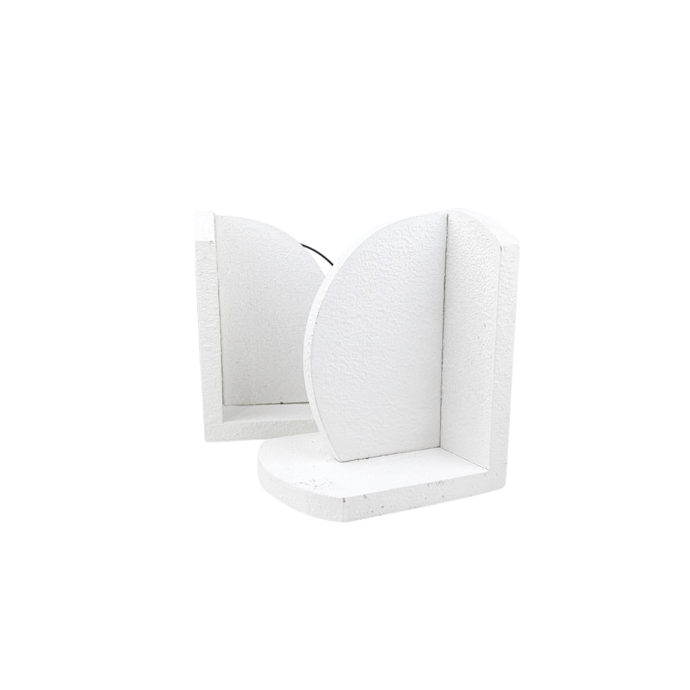 Buchstützen-Set Kaylee 2-tlg. Metall Holz Weiß B 11 H 15 T 10