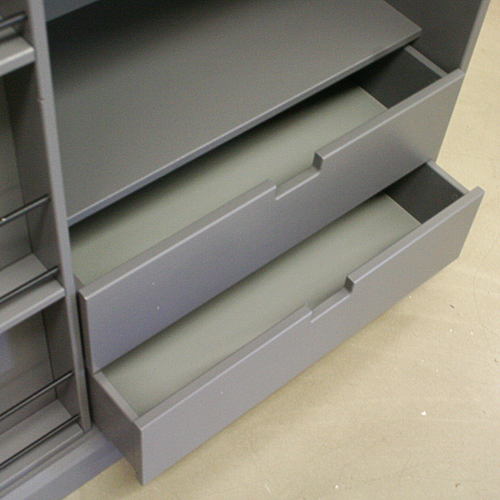 Schiebetürenschrank grau ca. H200 x B159 x T46,5 cm