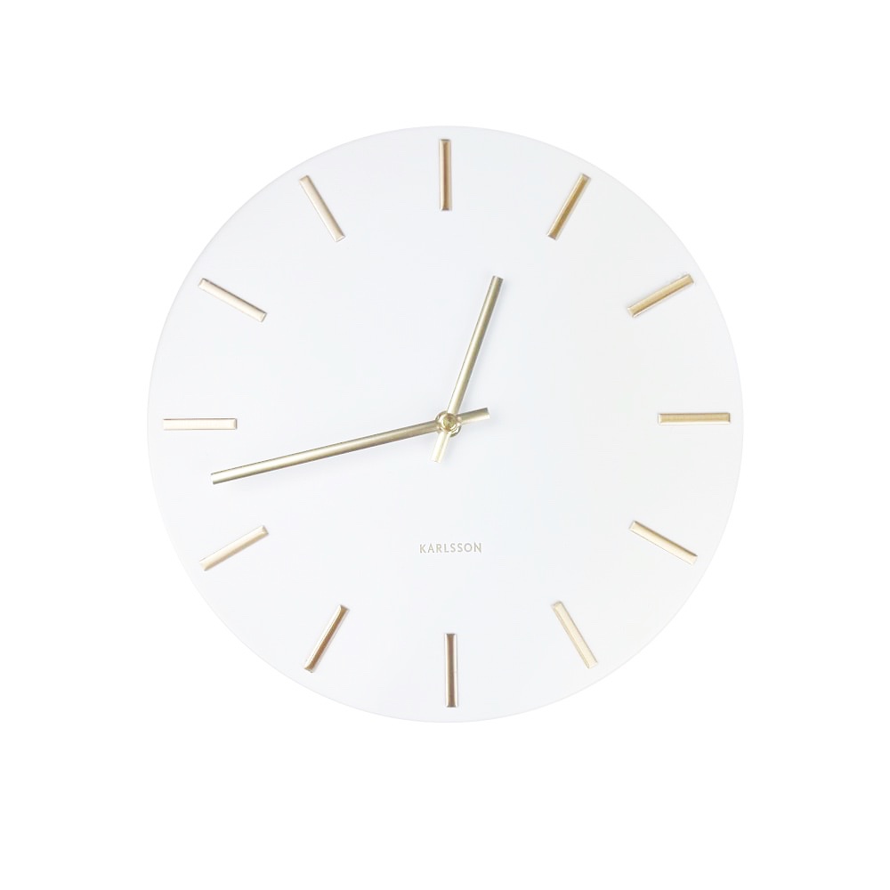 Wanduhr Charm weiss / goldfarben