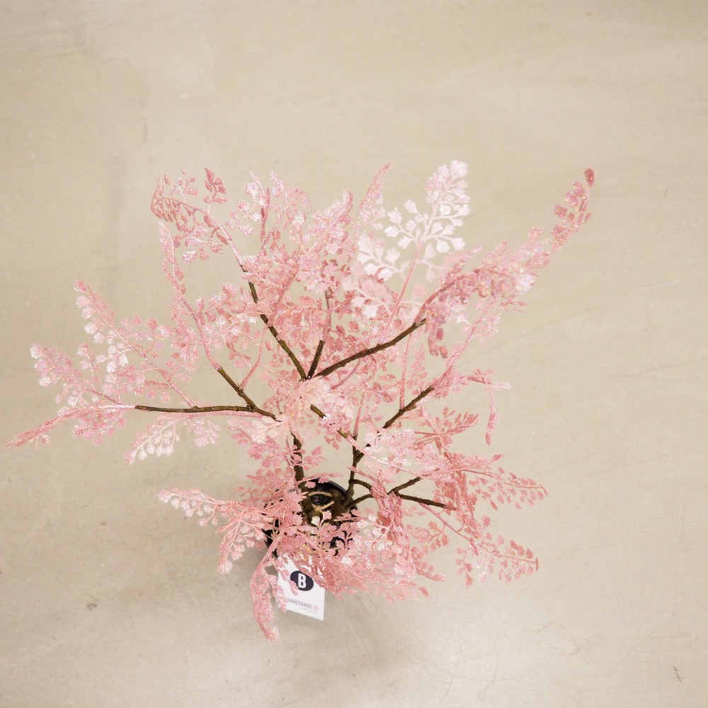 Handgefertigte Kunstpflanze Glitter Topf rosa Deko-Objekt Ø 11cm H 80 cm