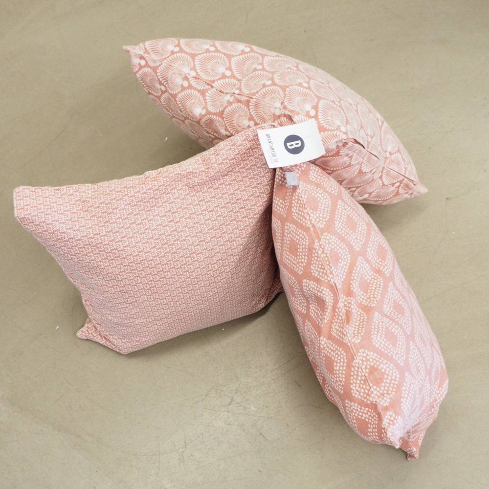 Deko-Kissenhüllen-Set Cousin 3-tlg. 45x45 cm lachsfarben Muster