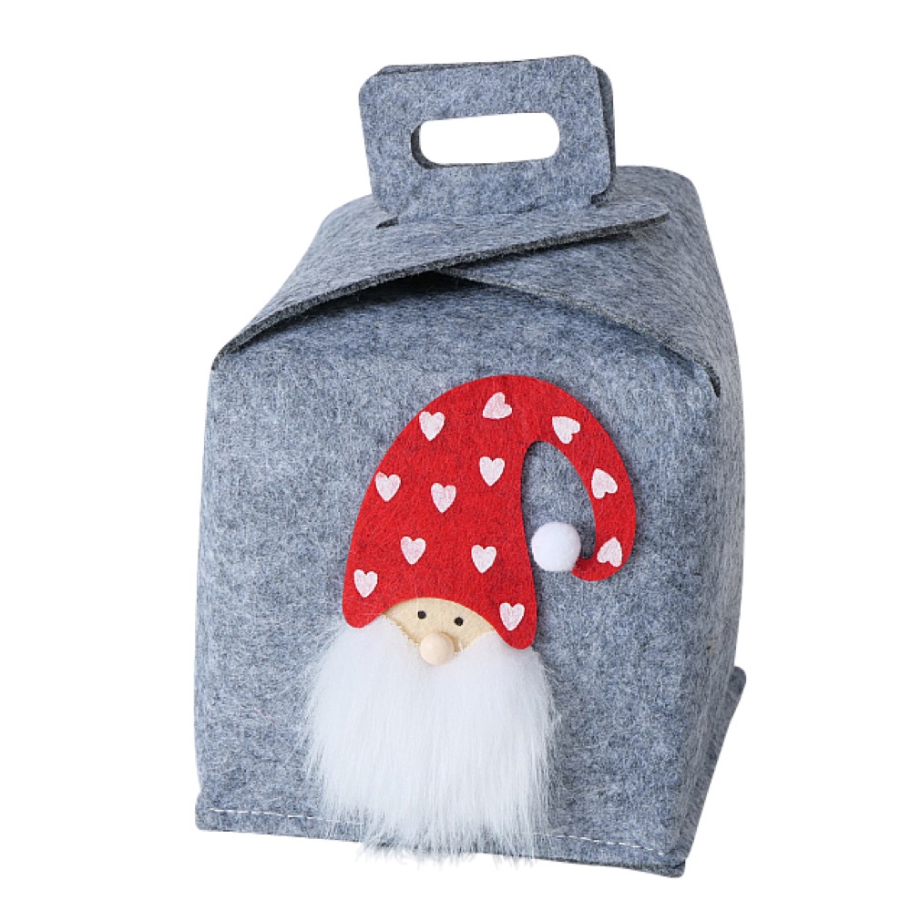 Geschenkbox-Set  Kolja 3-tlg. 2 sort. Quadrat H 15-23cm Filz Kunstfell