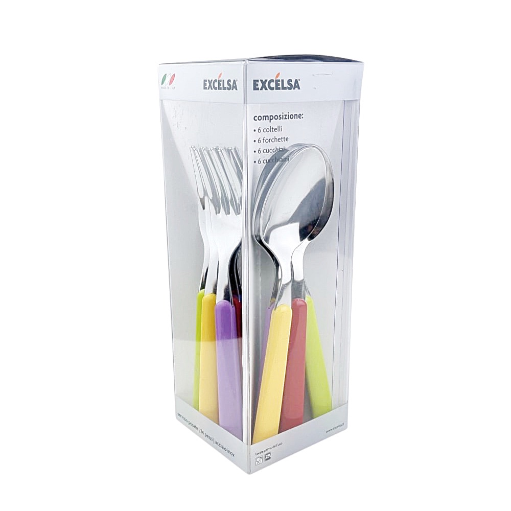 Besteck-Set Fashion 6 Personen (24-tlg.) Mehrfarbig Edelstahl