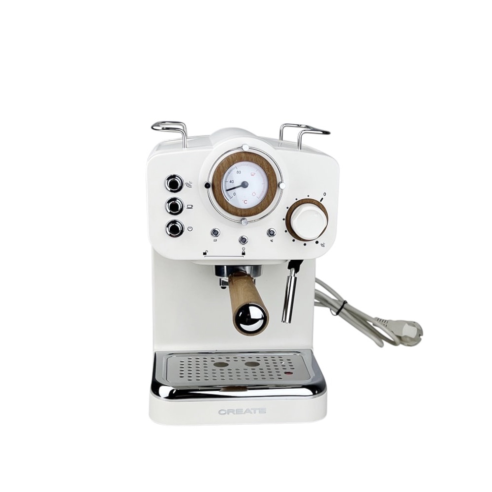 Espressomaschine Thera Retro Matt Wollweiß Edelstahl 1.25 L