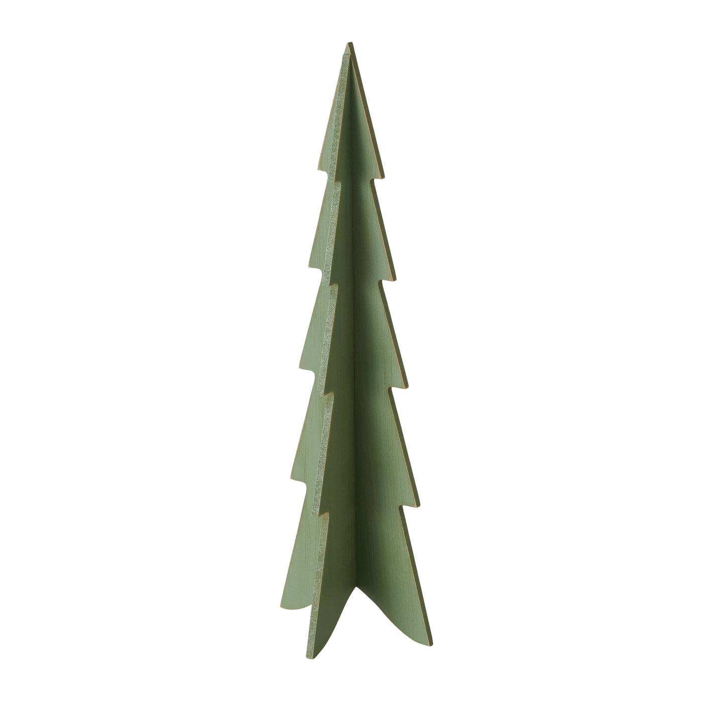 1x Dekoaufsteller Weihnachtsbaum Dunkelgrün Hellgrün Creme XMAS