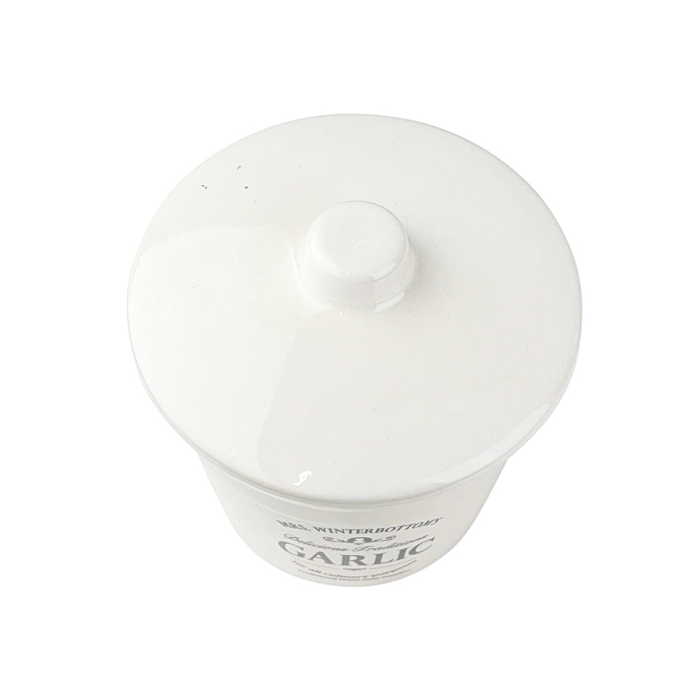 Aufbewahrungsdose Mrs Winterbottoms Garlic Küche Ø 14 x H 12 cm Weiß