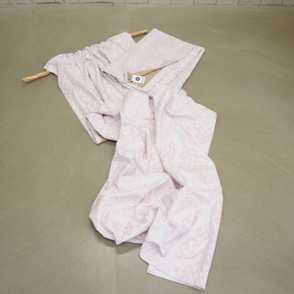 Samt-Vorhänge Simone 2 Stück 250 x 275 cm weiß rosa