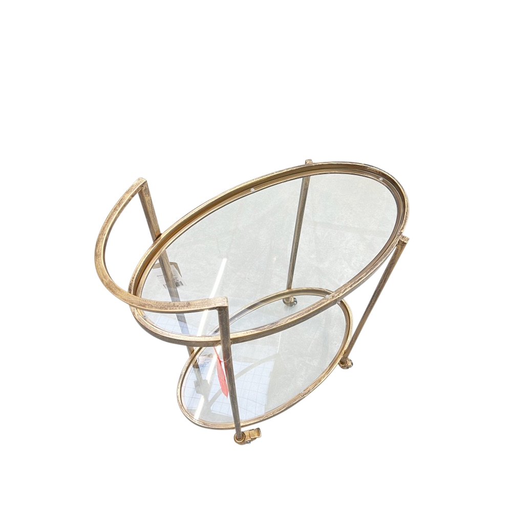 Servierwagen Küchenwagen messing Glas B67xT35xH86cm
