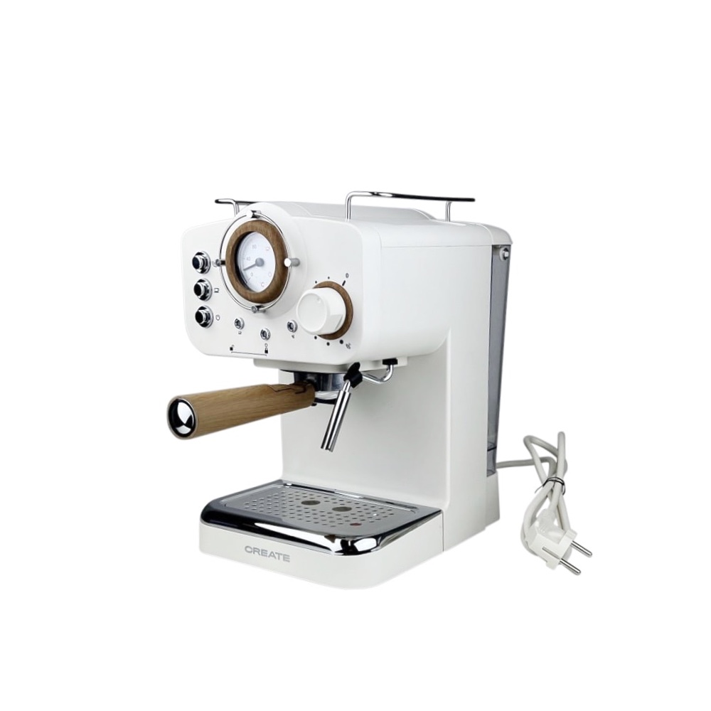 Espressomaschine Thera Retro Matt Wollweiß Edelstahl 1.25 L