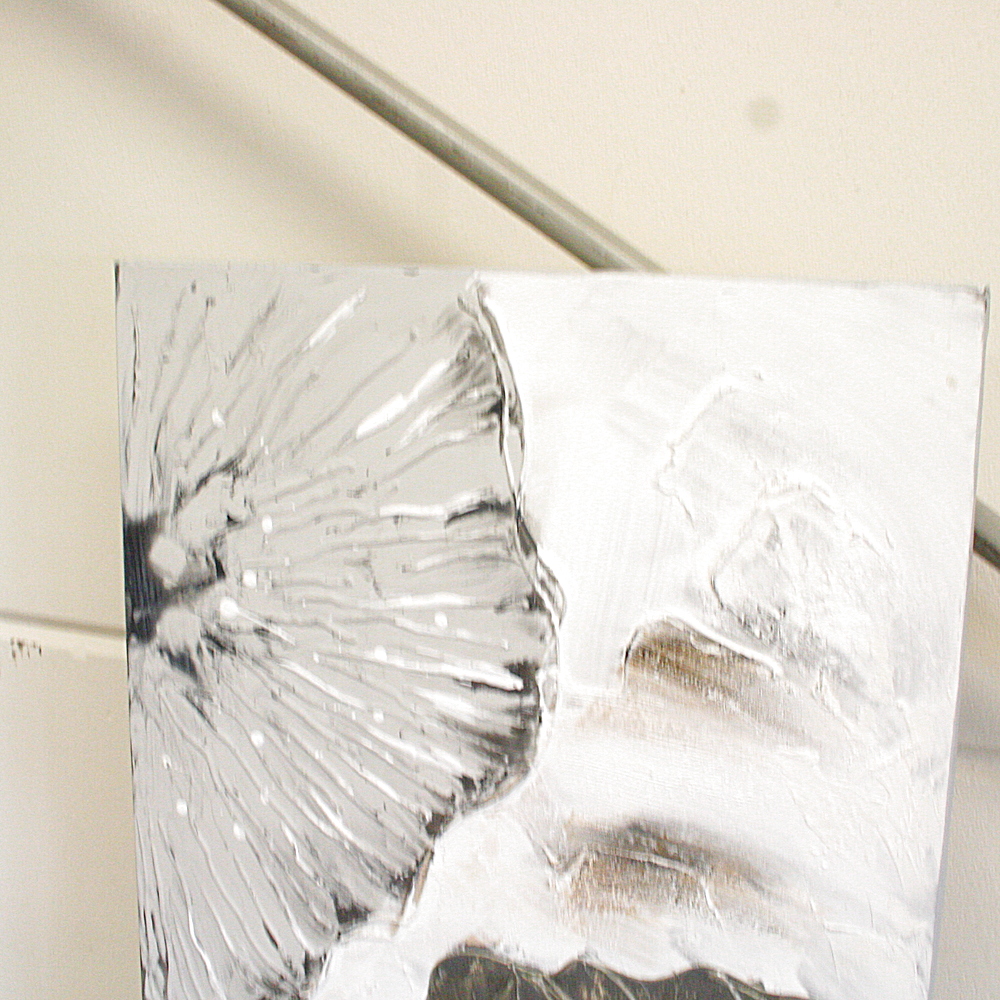 Bild Wandbild Blüten Mix Grau Weiß 150x50cm