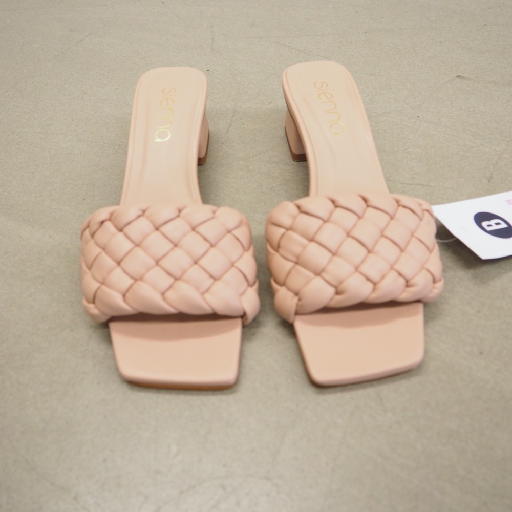 Sandalette Rosé Gr. 38 geflochten Blockabsatz