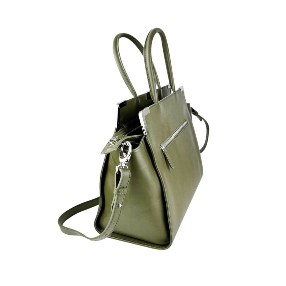 Leder-Handtasche Sac À Main Cute Grün Rindsleder