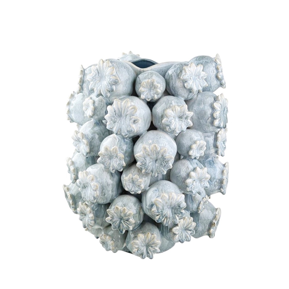 Deko-Vase Elha mit reaktiver Glasur H 32 cm Steingut