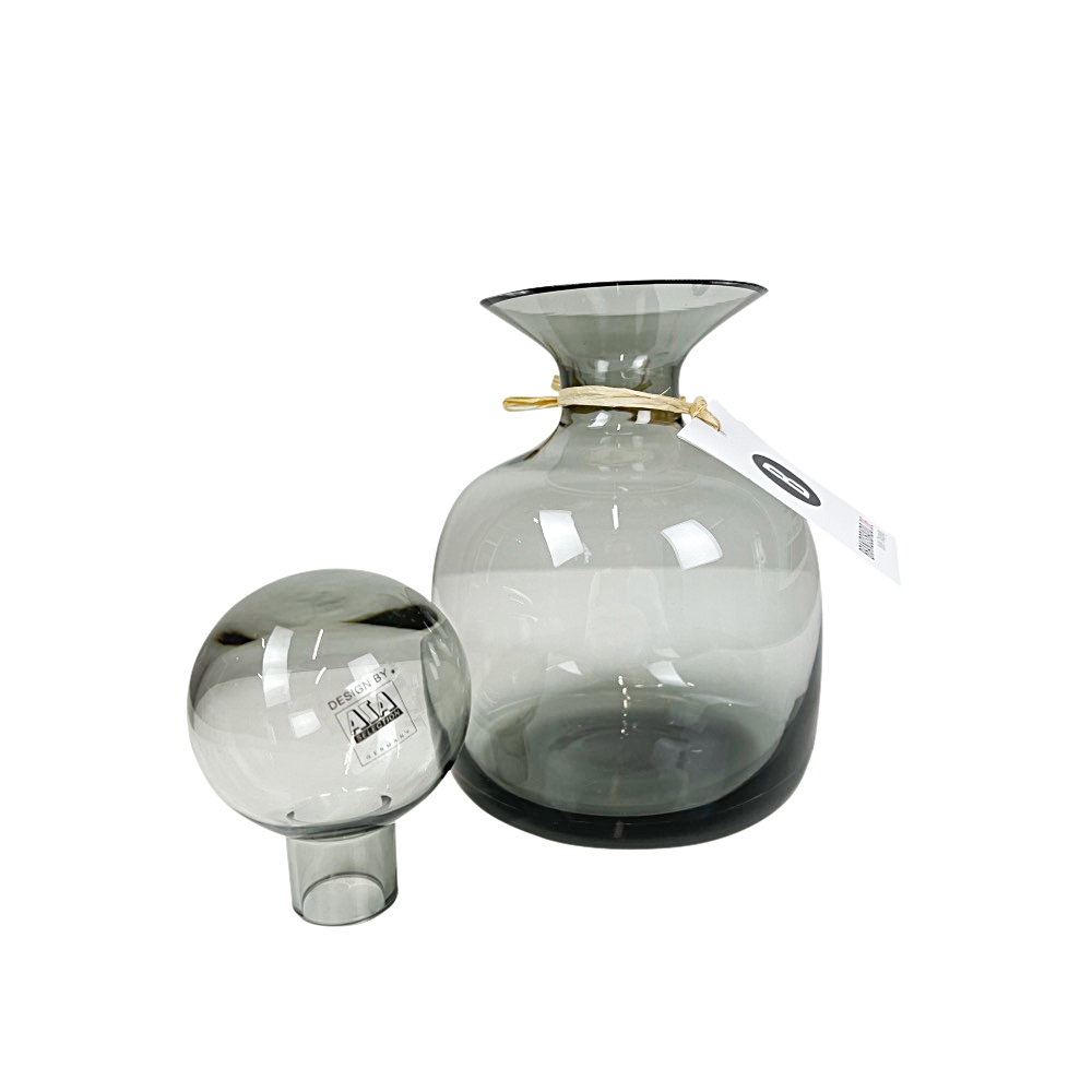 Handgemachte Karaffe Colored in Grau transparent, 1.5 L