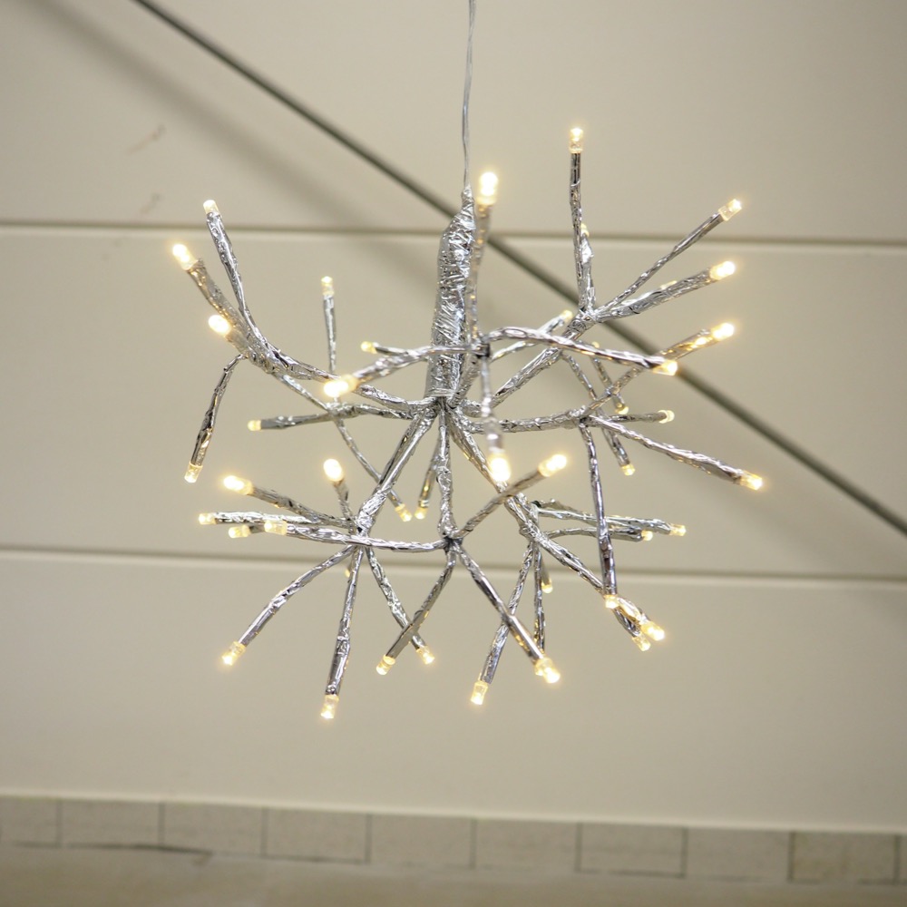 Beleuchtete LED Silberschneeflocke Klein Ø 30 cm Innen & Außenbereich