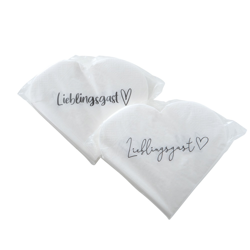 1x Papier-Servietten Liebling 20tlg. 2sort. Mehrfarbig Spruch/Text