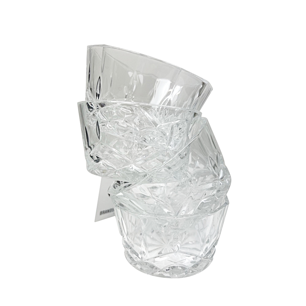 4 Glas-Dipschälchen Harvey Kristallrelief Transparent