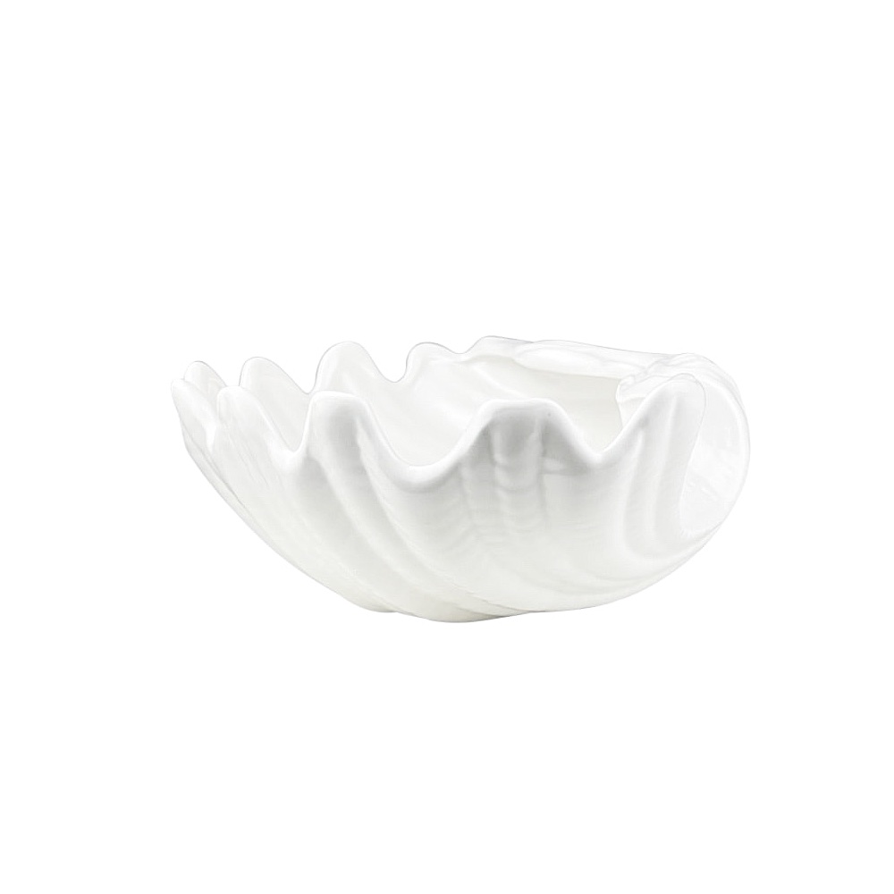 Servierschale Shell Dolomit Muschelform weiß