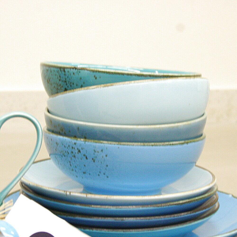 CREATABLE Geschirr Set 16-tlg. Viva blau 4 Personen Steingut