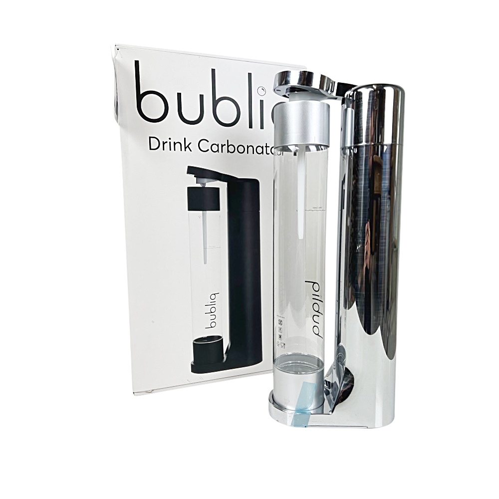 Wassersprudler bubliq inkl. Wasserflasche ohne Zylinder silberfarben