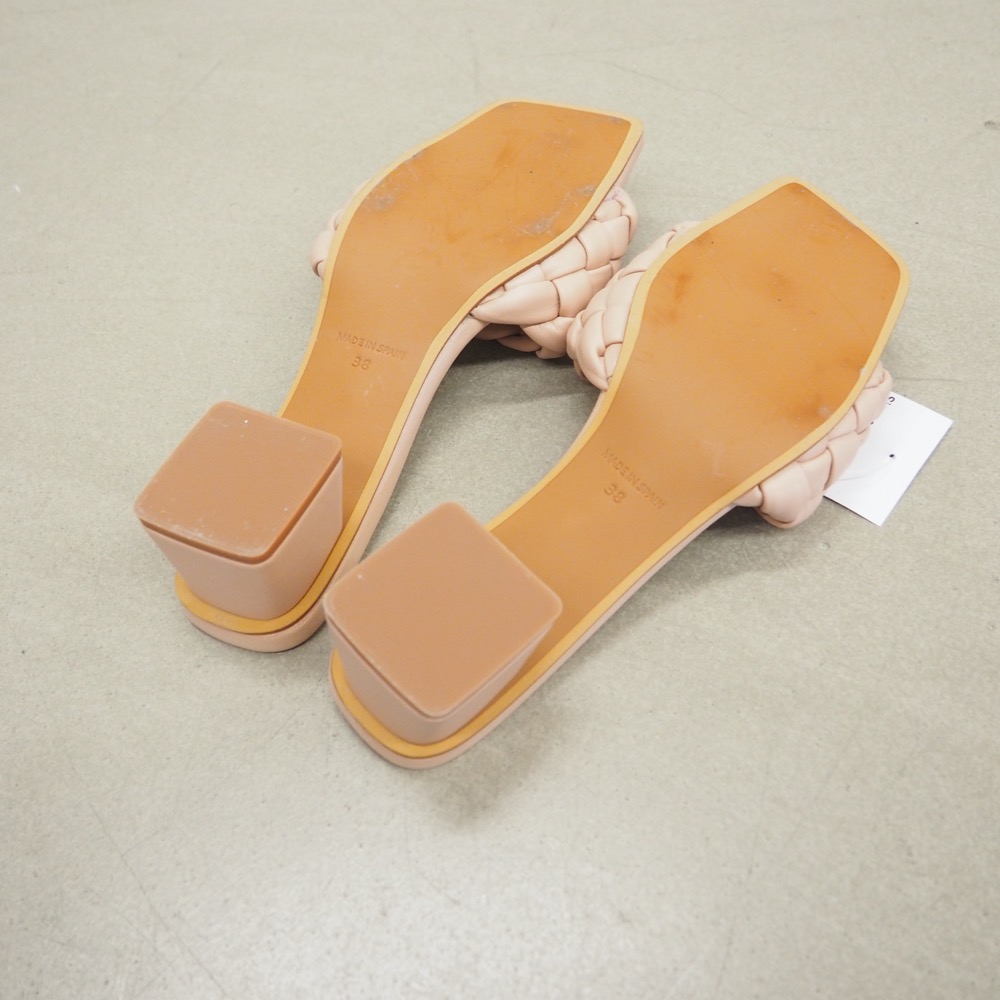 Sandalette Rosé Gr. 38 geflochten Blockabsatz