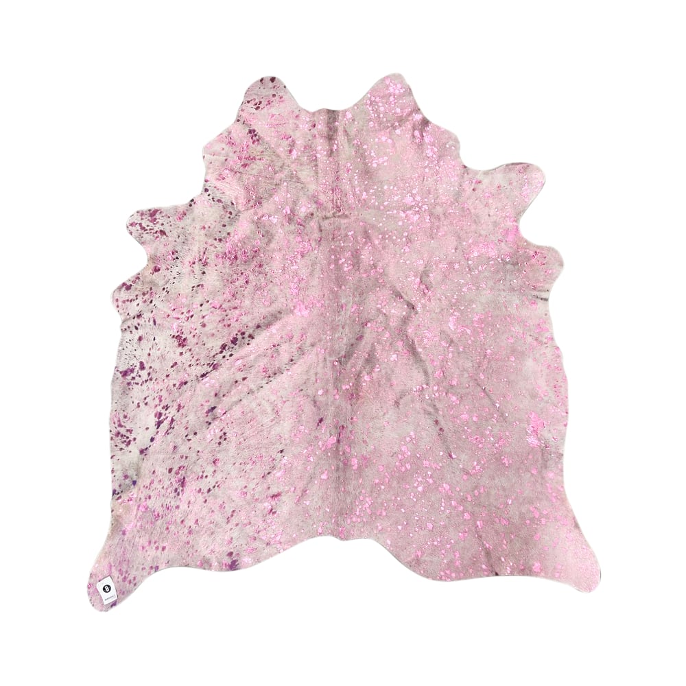 Felle Kuhfell pink metallic silberfarben ca. 2-3 m² groß