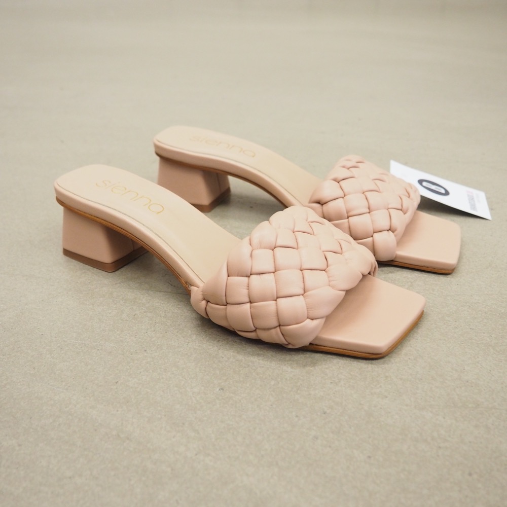 Sandalette Rosé Gr. 38 geflochten Blockabsatz