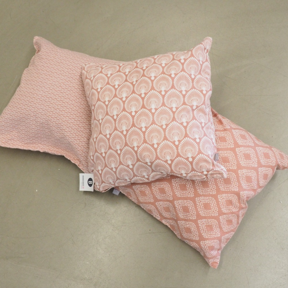 Deko-Kissenhüllen-Set Cousin 3-tlg. 45x45 cm lachsfarben Muster