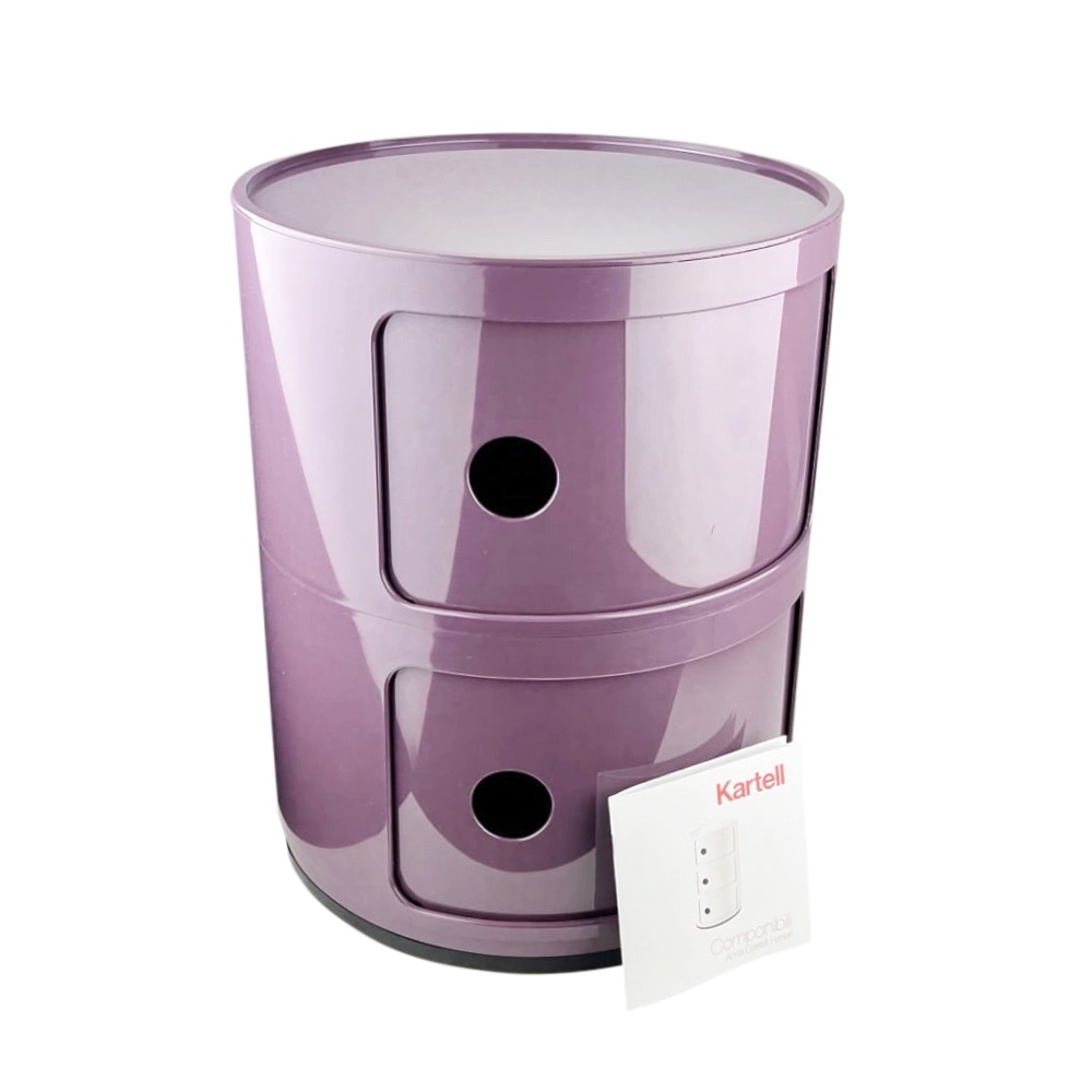 Design Container Componibili 2 Elemente lila glänzend Ø 32 x H 40 Kunststoff