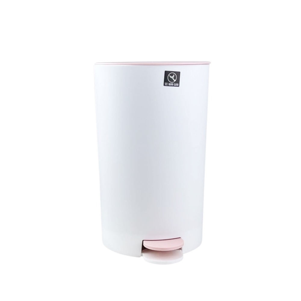 Abfalleimer Anton Pedalfunktion Weiß Rosa H 25.5 cm