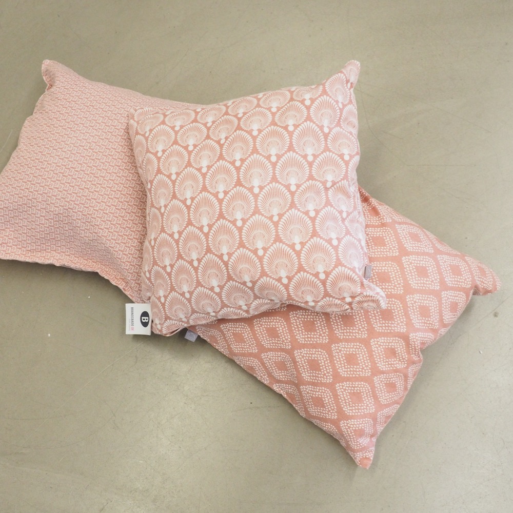 Deko-Kissenhüllen-Set Cousin 3-tlg. 45x45 cm lachsfarben Muster