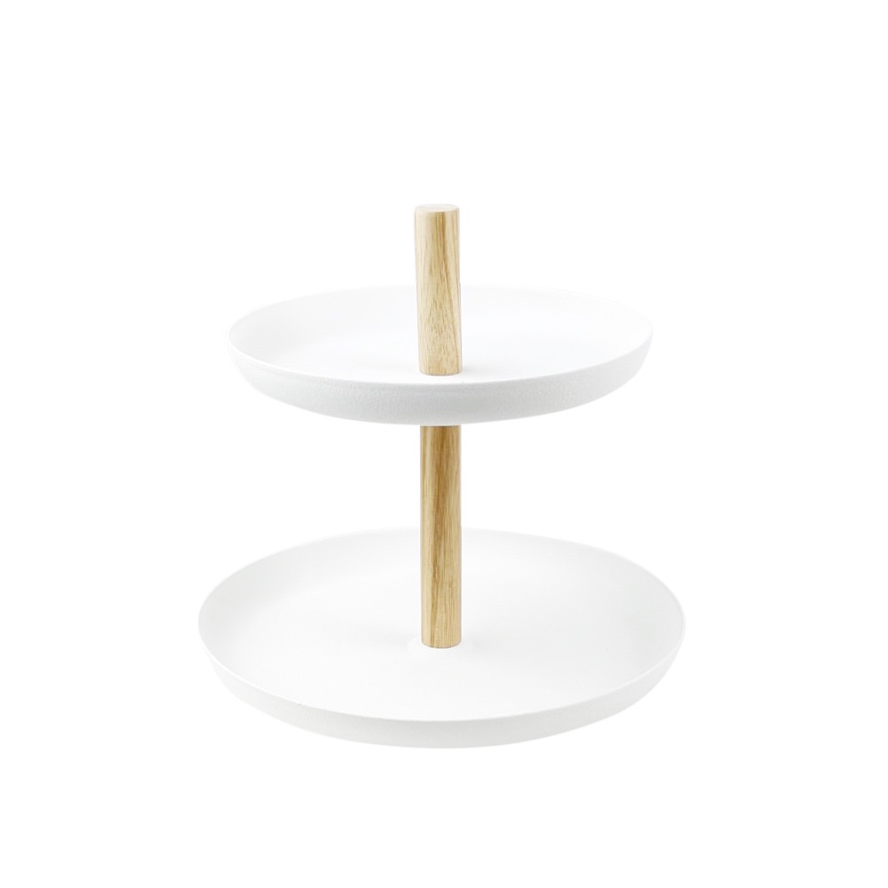 Deko-Etagere Tosca Stahl Holz lackier weiß 2 Etagen