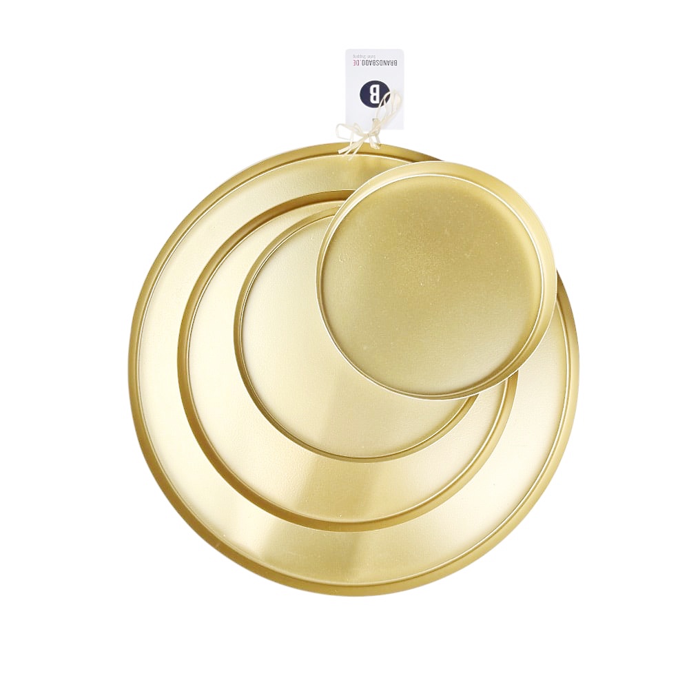 Deko-Tablett-Set Yola 4-teilig weiß goldfarben