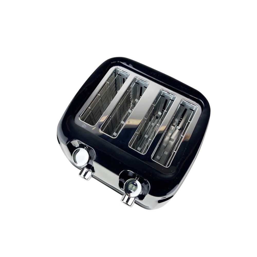 4-Schlitz-Toaster Black Edelstahl Kunststoff Schwarz
