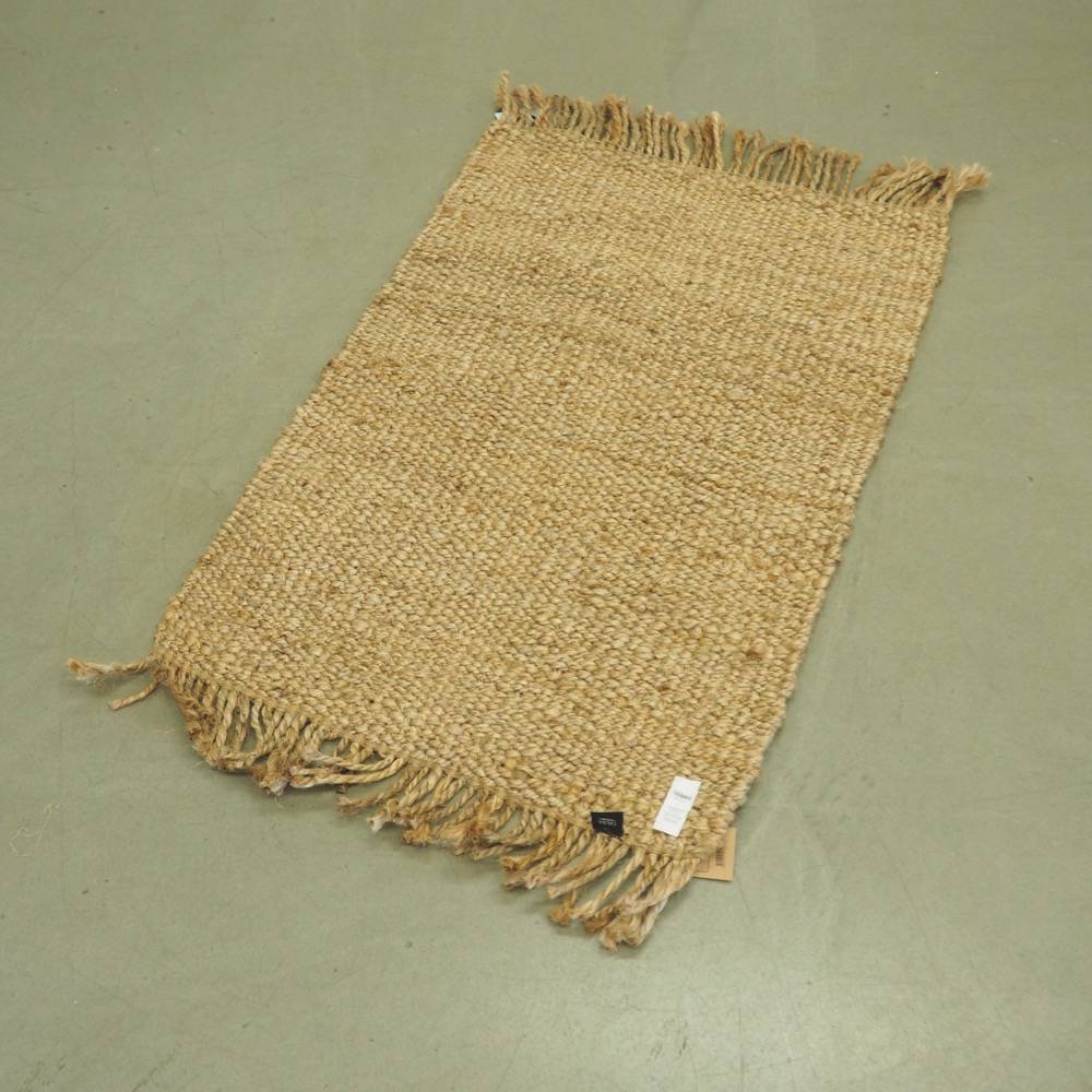 Handgefertigter Jute-Teppich Cadiz Fransen 60x90cm Teppich