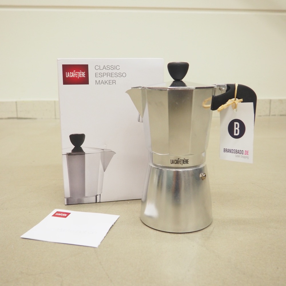 Espressokocher Classic Aluminium 300ml Ø/H 11/21cm 6 Tassen silber