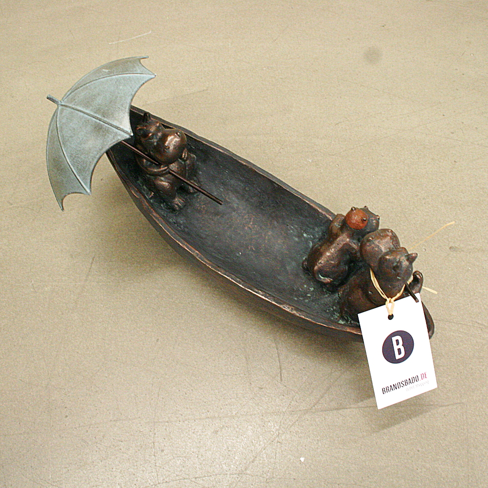 Deko-Objekt Vogeltränke Hippo Family Polyresin ca.45cm lang