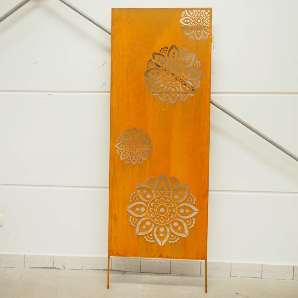 Deko Objekt Sichtschutz Mandala Rost-Optik ca.150cm hoch